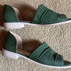 Green summer shoes